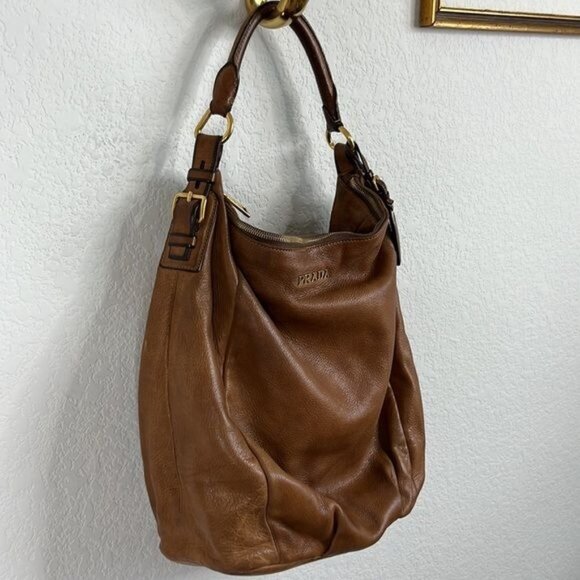 PRADA Cervo Antik Hobo Cammello Sfumato Large - Picture 6 of 12